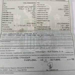 Despiece Volkswagen Polo III Variant 1.4 (54 cv) 1998