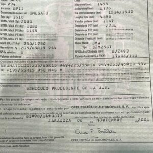 Despiece Opel Omega B (Versión 1999) 2.5 V6 TDI (150 cv) 2001